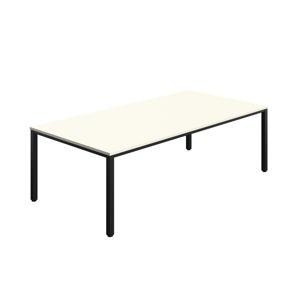 FRACTION INFINITY 240 X 120 MEETING TABLE - WHITE WITH BLACK LEGS