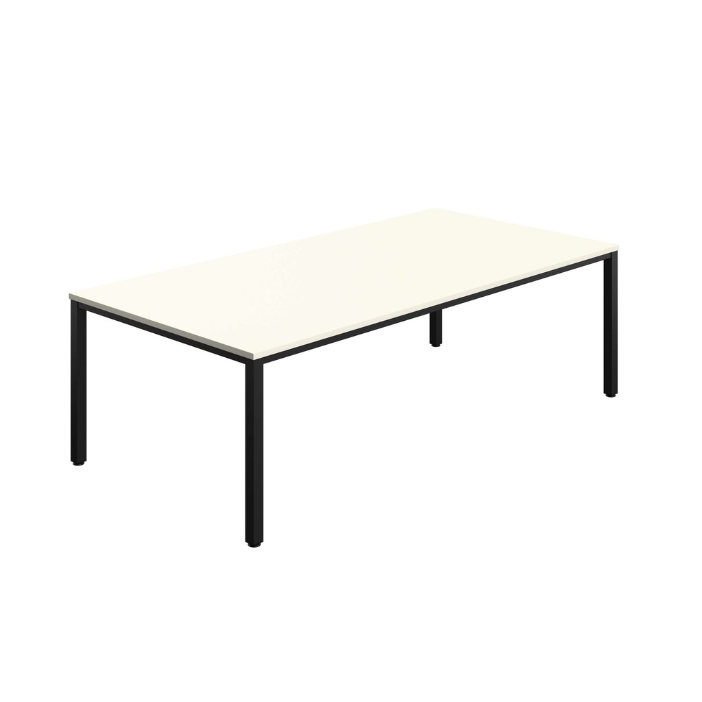 FRACTION INFINITY 240 X 120 MEETING TABLE - WHITE WITH BLACK LEGS
