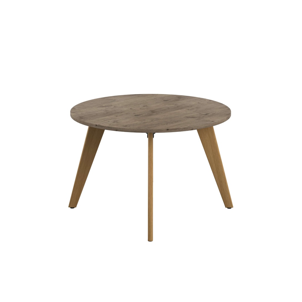 PLATEAU 1200 ROUND TABLE - GREY NEBRASKA OAK WITH OAK LEGS