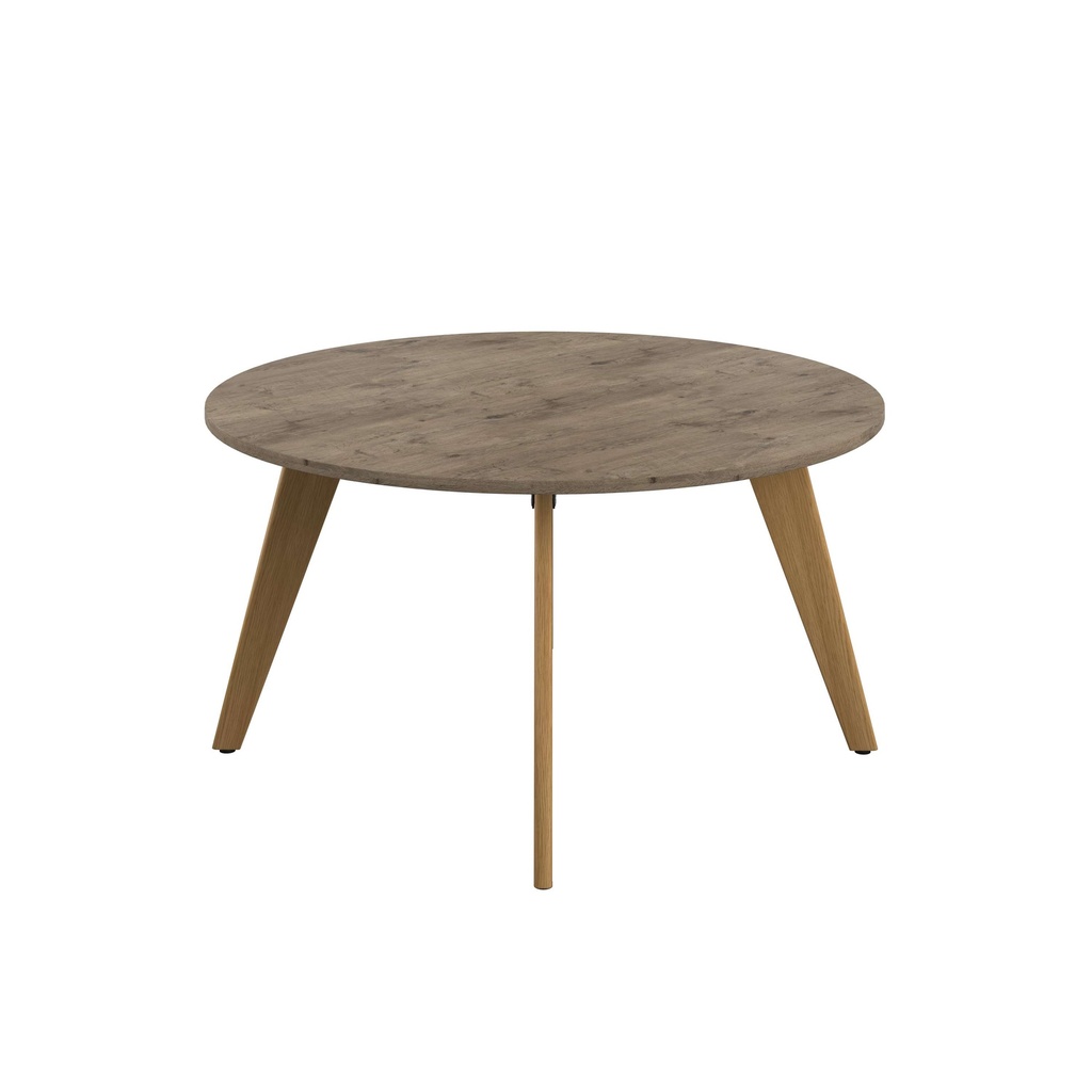 PLATEAU 1400 ROUND TABLE - GREY NEBRASKA OAK WITH OAK LEGS