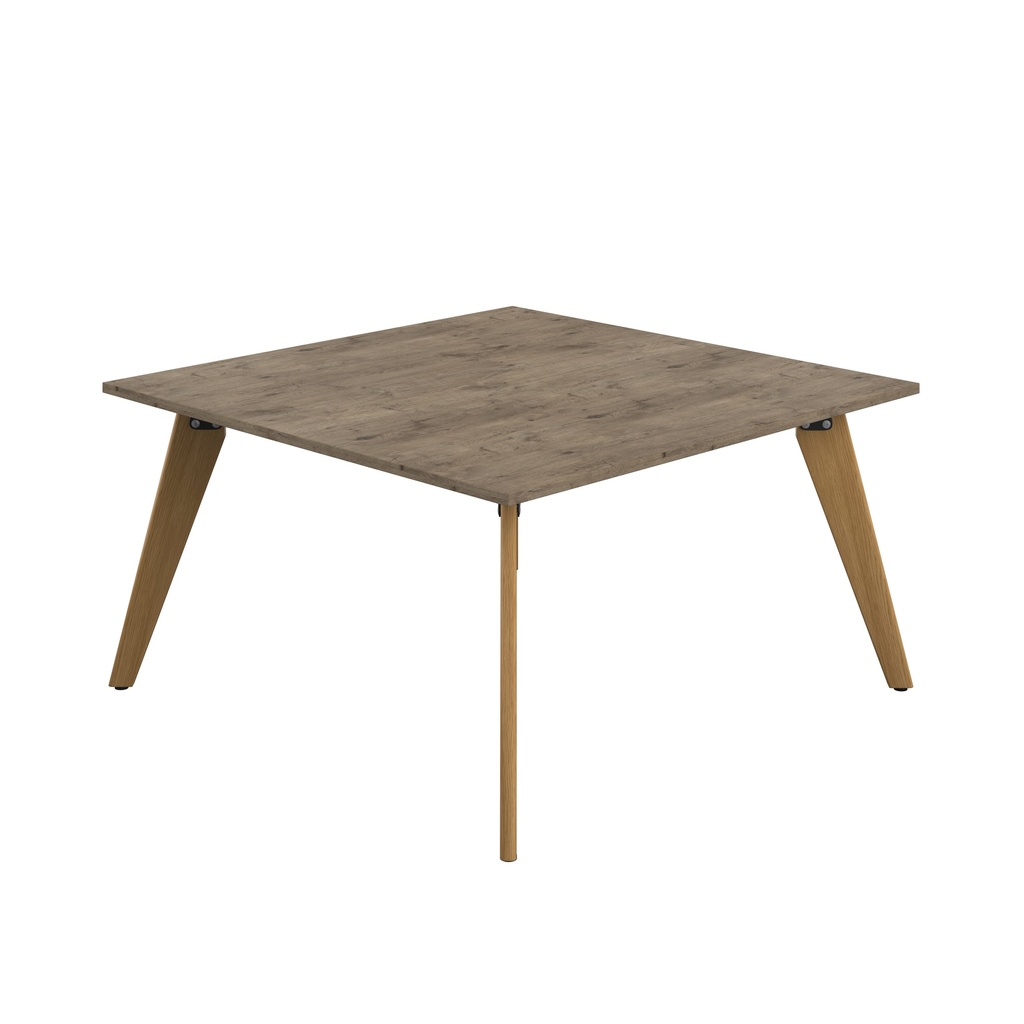 PLATEAU 1400 SQUARE TABLE - GREY NEBRASKA OAK WITH OAK LEGS