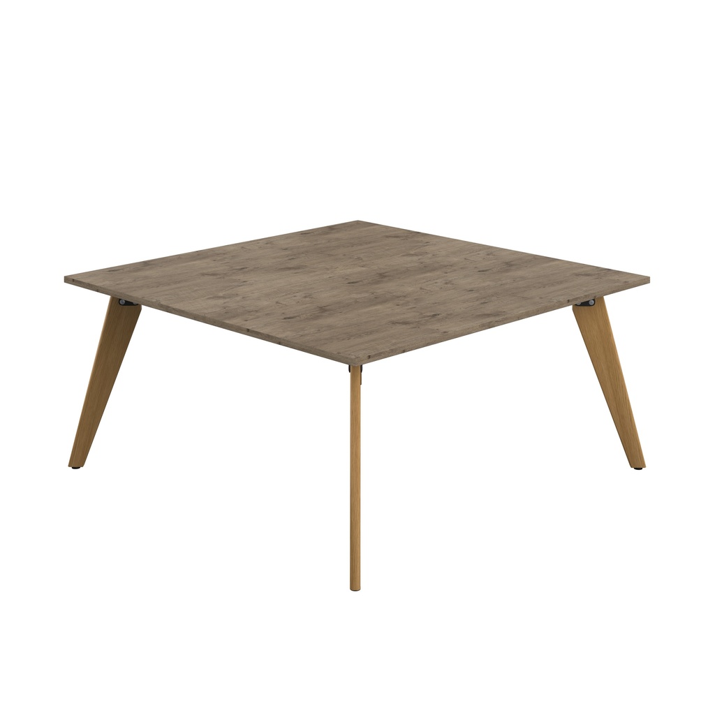 PLATEAU 1600 SQUARE TABLE - GREY NEBRASKA OAK WITH OAK LEGS