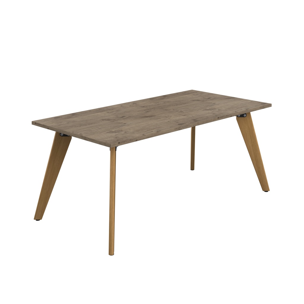 PLATEAU 1800 X 900 RECTANGULAR TABLE - GREY NEBRASKA OAK WITH OAK LEGS