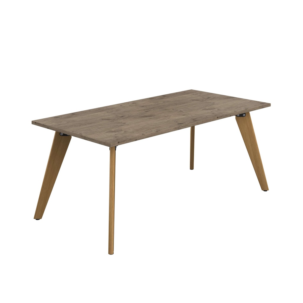 PLATEAU 1800 X 900 RECTANGULAR TABLE - GREY NEBRASKA OAK WITH OAK LEGS