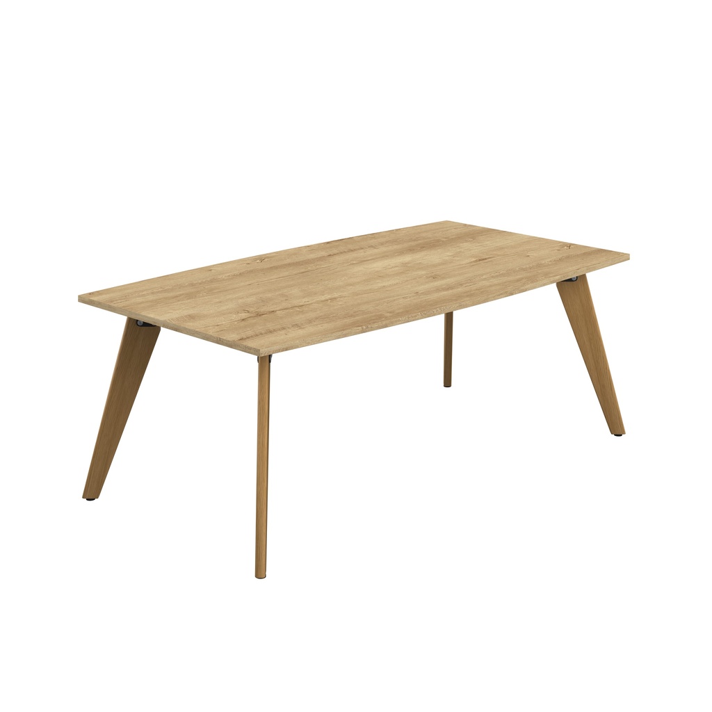 PLATEAU 2000 X 1000 BARREL TABLE - NATURAL NEBRASKA OAK WITH OAK LEGS
