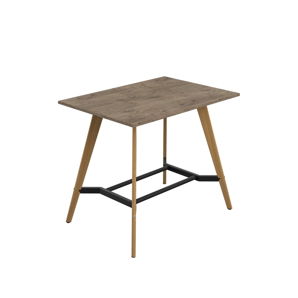 PLATEAU POSEUR 1400 X 1000 RECTANGULAR TABLE - GREY NEBRASKA OAK WITH OAK LEGS
