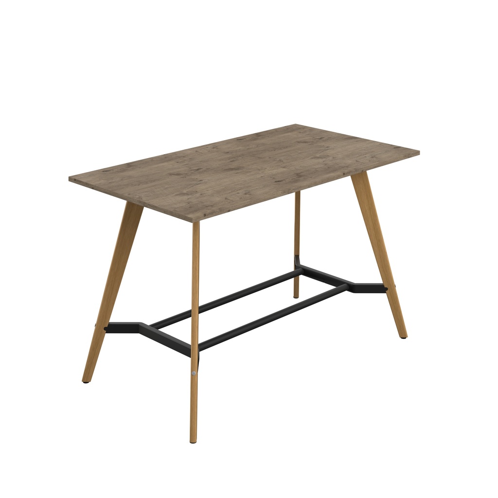 PLATEAU POSEUR 1800 X 1000 RECTANGULAR TABLE - GREY NEBRASKA OAK WITH OAK LEGS