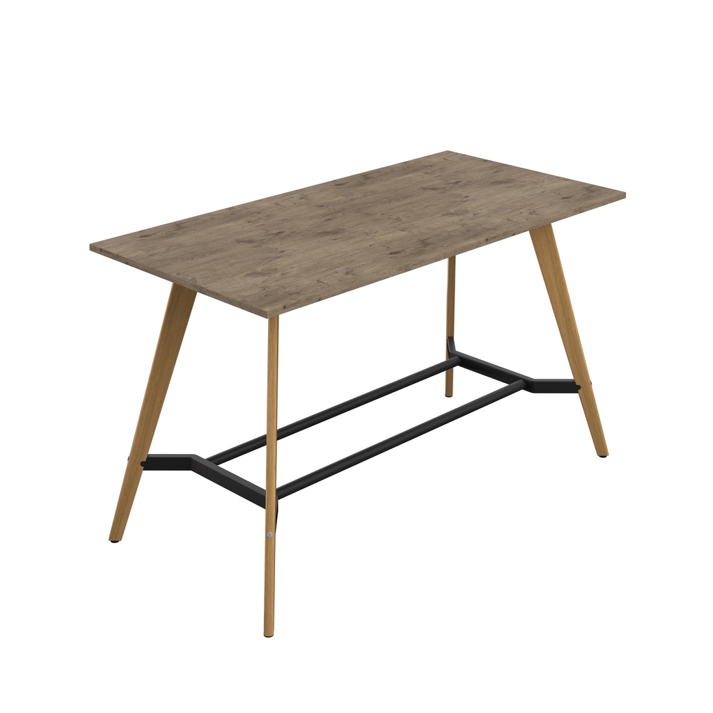 PLATEAU POSEUR 2000 X 1000 RECTANGULAR TABLE - GREY NEBRASKA OAK WITH OAK LEGS