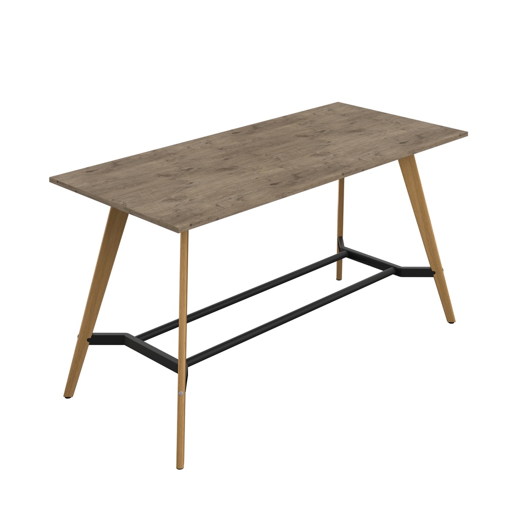 PLATEAU POSEUR 2200 X 1000 RECTANGULAR TABLE - GREY NEBRASKA OAK WITH OAK LEGS