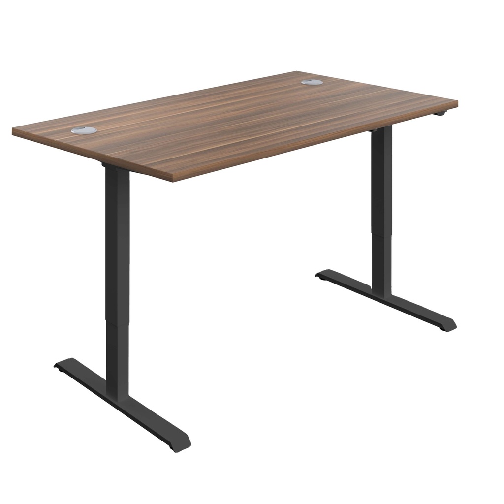 Economy Single Motor Sit Stand Desk (FSC) | 1200 X 800 | Dark Walnut/Black | 