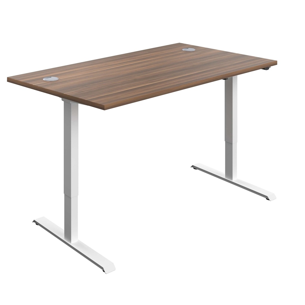 Economy Single Motor Sit Stand Desk (FSC) | 1200 X 800 | Dark Walnut/White | 