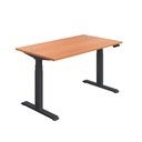 Economy Sit Stand Desk 1400 X 800 Beech-Black (FSC)