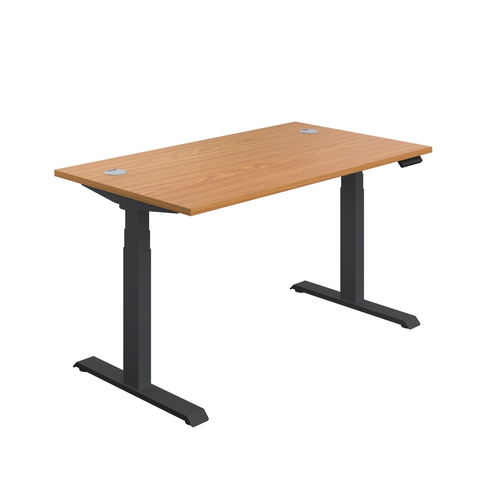 Economy Sit Stand Desk 1400 X 800 Nova Oak-Black (FSC)