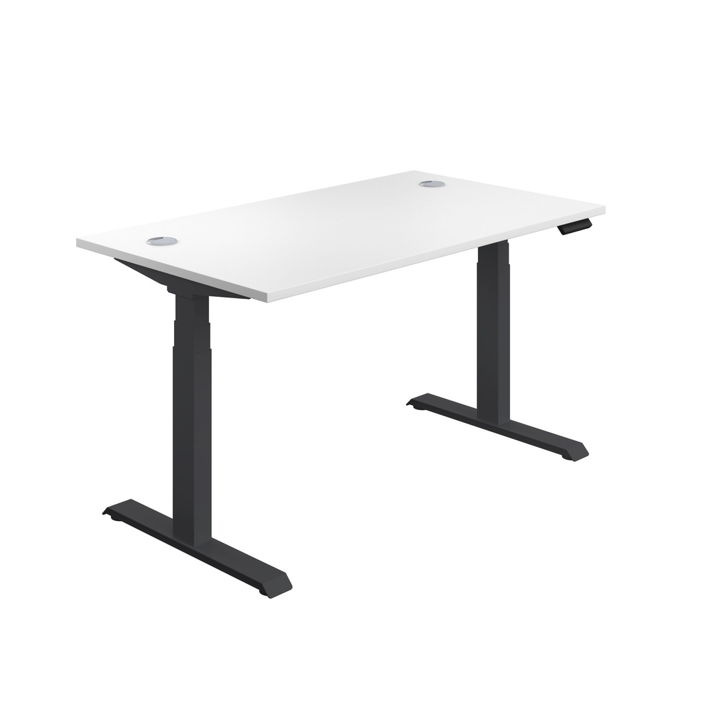 Economy Sit Stand Desk 1400 X 800 White-Black (FSC)