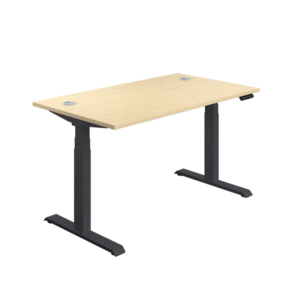 Economy Sit Stand Desk 1600 X 800 Maple -Black (FSC)