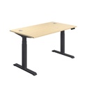 Economy Sit Stand Desk 1600 X 800 Maple -Black (FSC)