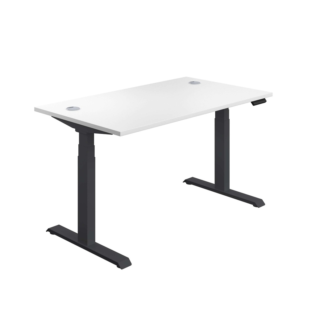 Economy Sit Stand Desk 1600 X 800 White-Black (FSC)