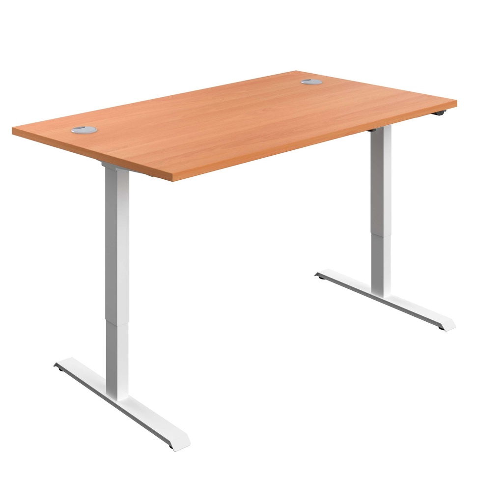 Economy Single Motor Sit Stand Desk (FSC) | 1400 X 800 | Beech/White | 