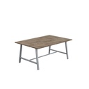 Titan Low Maker Rectangular Table (FSC) | 1800 X 1000 | Silver/Grey Nebraska Oak