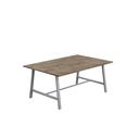 Titan Low Maker Rectangular Table (FSC) | 1800 X 1000 | Silver/Grey Nebraska Oak