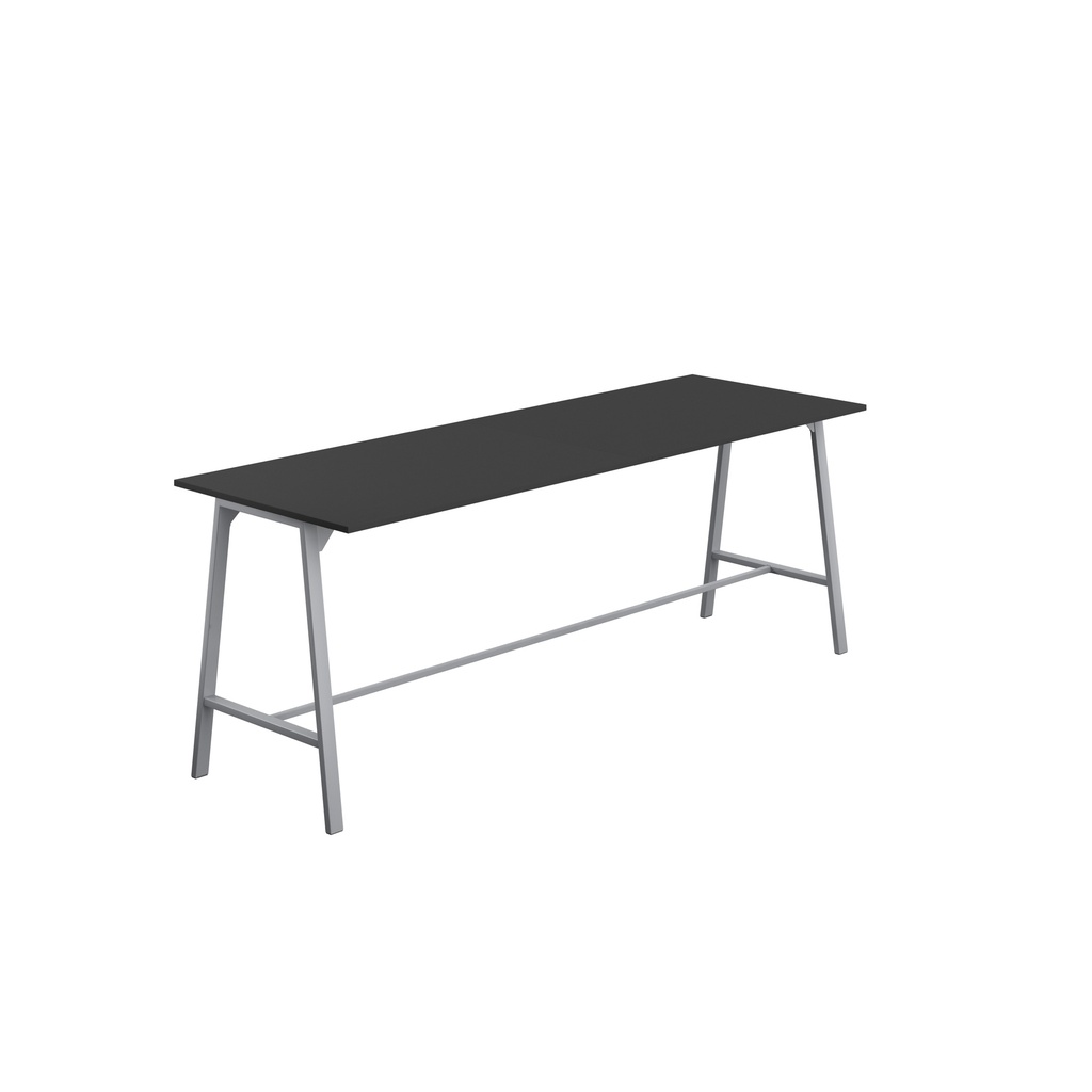 Titan High Maker Rectangular Table (FSC) | 1500 X 1000 | Silver/Black