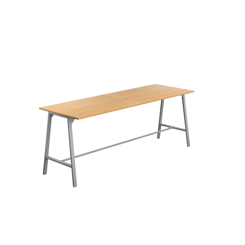 Titan High Maker Rectangular Table (FSC) | 1500 X 1000 | Silver/Ellmau Beech