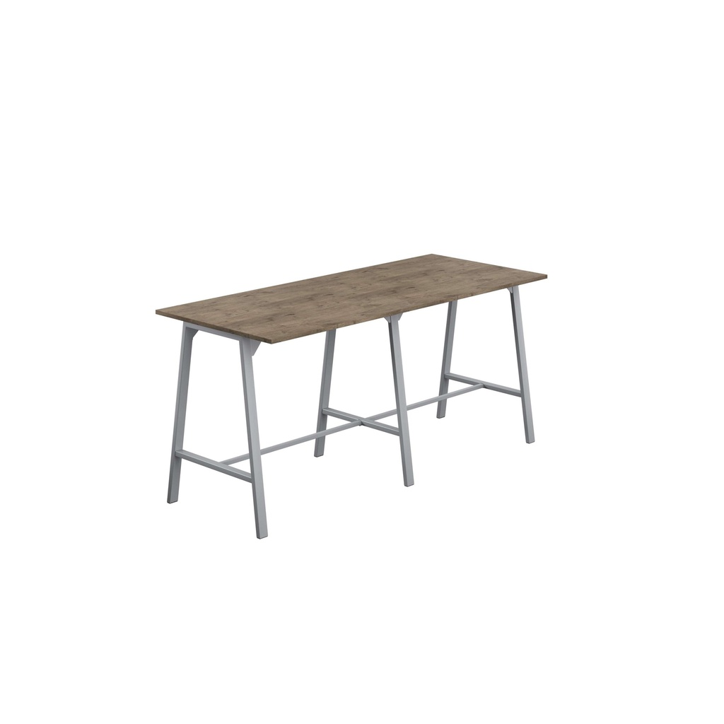 Titan High Maker Rectangular Table (FSC) | 1200 X 1000 | Silver/Grey Nebraska Oak