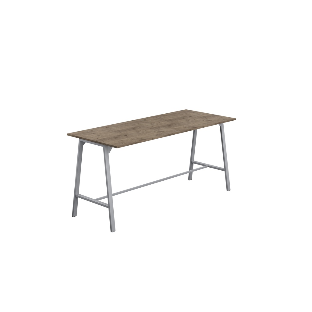 Titan High Maker Rectangular Table (FSC) | 1200 X 1000 | Silver/Grey Nebraska Oak