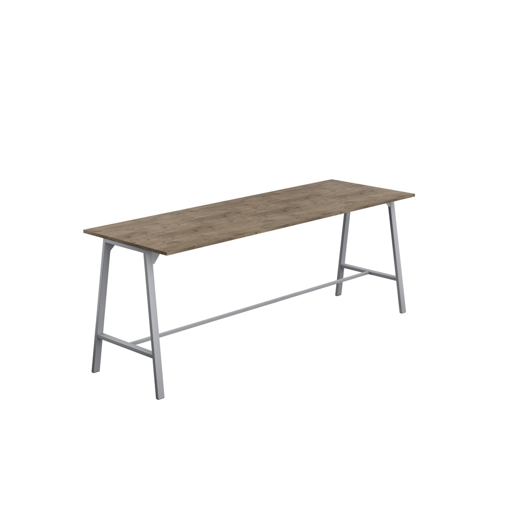 Titan High Maker Rectangular Table (FSC) | 1500 X 1000 | Silver/Grey Nebraska Oak