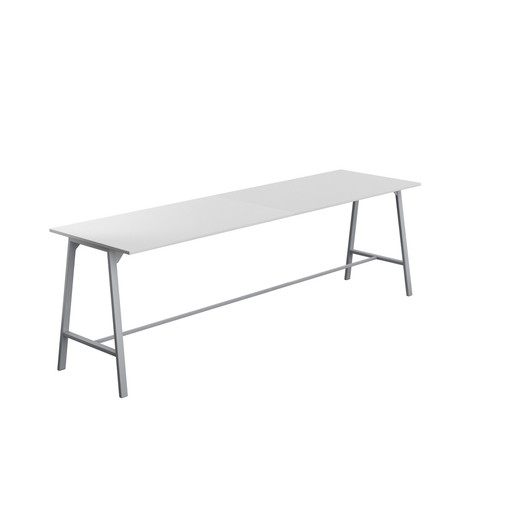 Titan High Maker Rectangular Table (FSC) | 1800 X 1000 | Silver/White