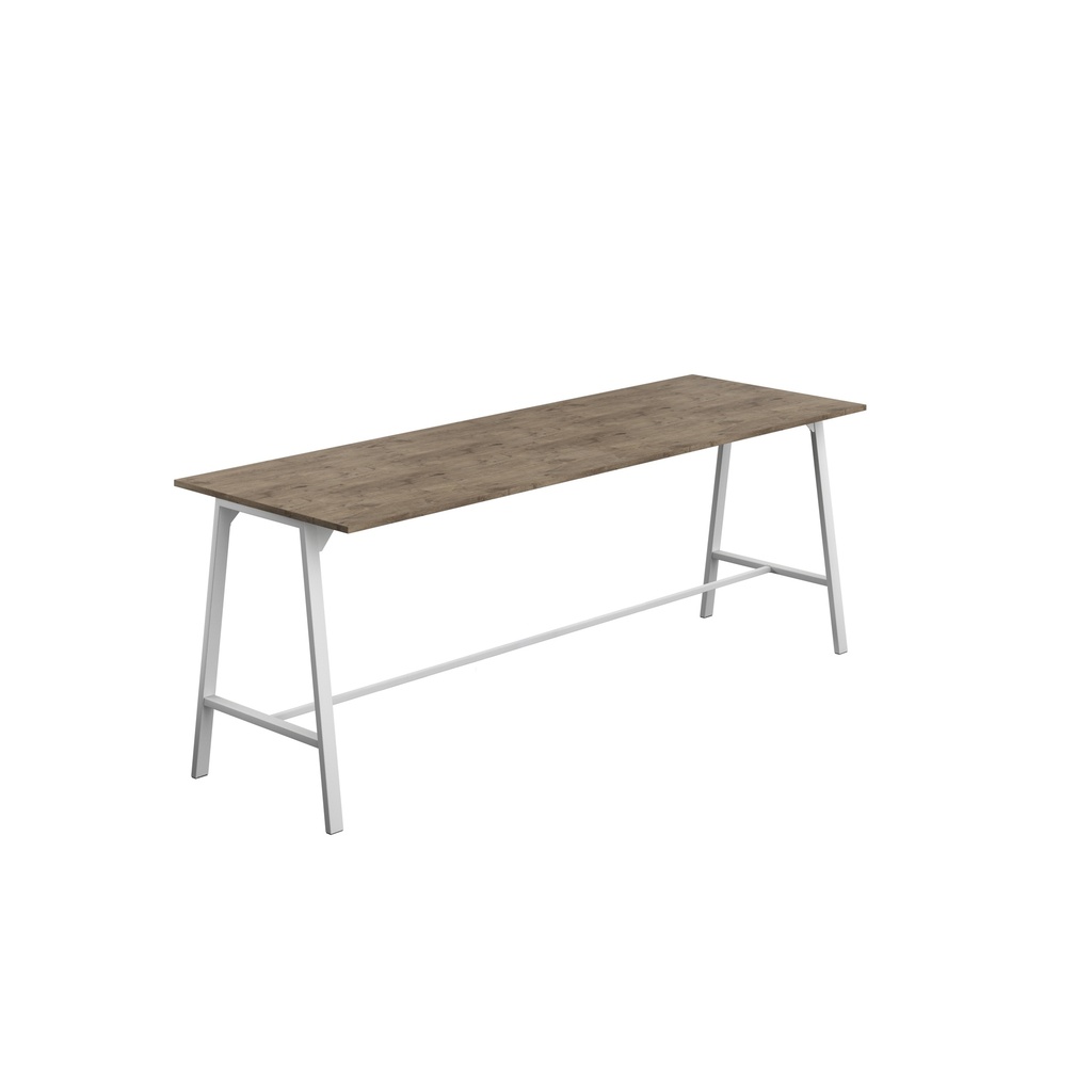 Titan High Maker Rectangular Table (FSC) | 1500 X 1000 | White/Grey Nebraska Oak