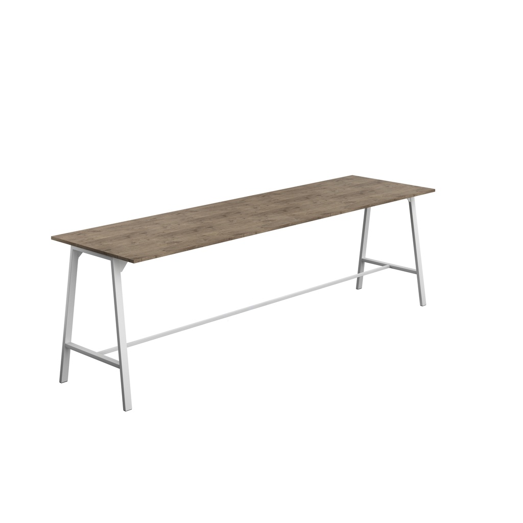 Titan High Maker Rectangular Table (FSC) | 1800 X 1000 | White/Grey Nebraska Oak