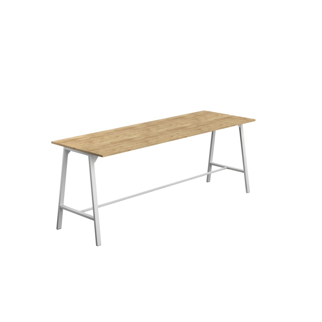 Titan High Maker Rectangular Table (FSC) | 1500 X 1000 | White/Natural Nebraska Oak