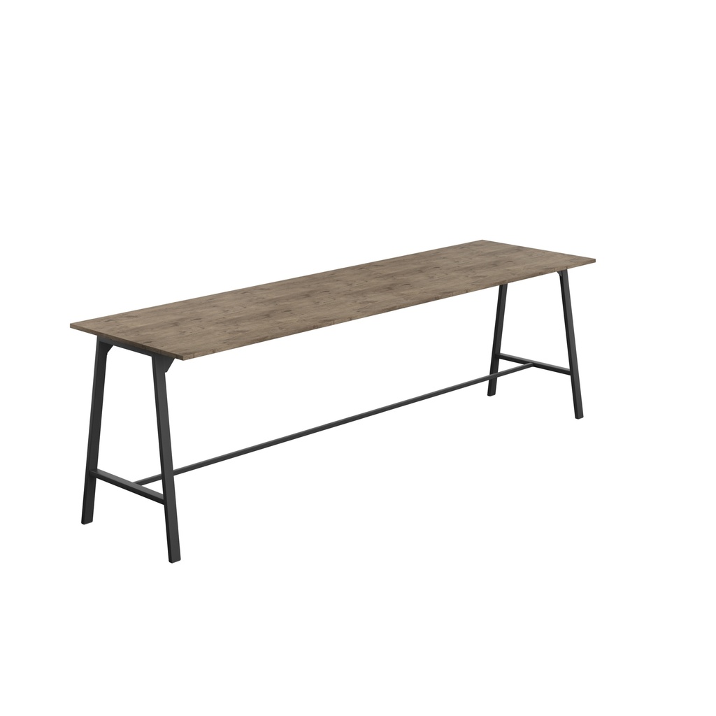 Titan High Maker Rectangular Table (FSC) | 1800 X 1000 | Black/Grey Nebraska Oak