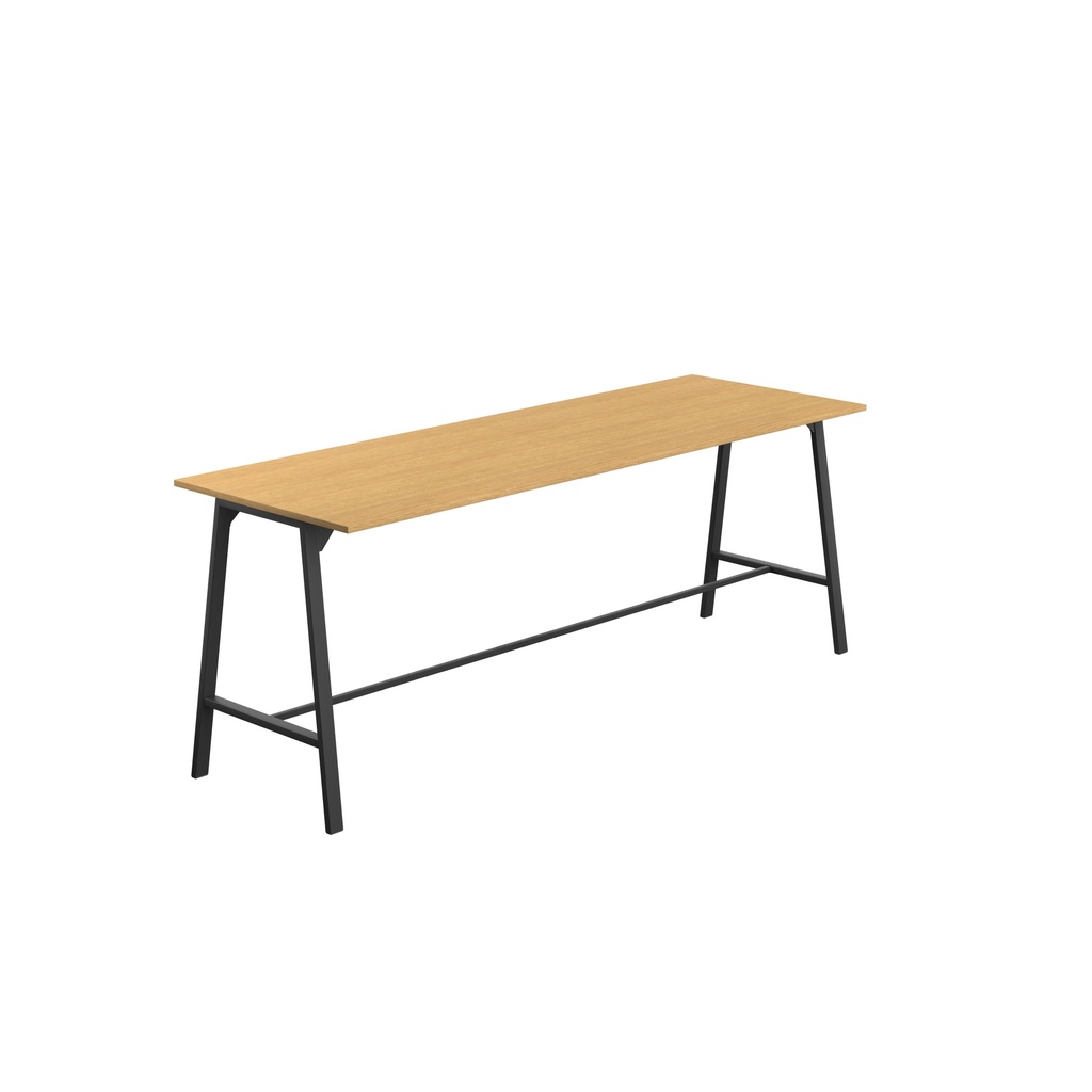 Titan High Maker Rectangular Table (FSC) | 1500 X 1000 | Black/Sorano Oak