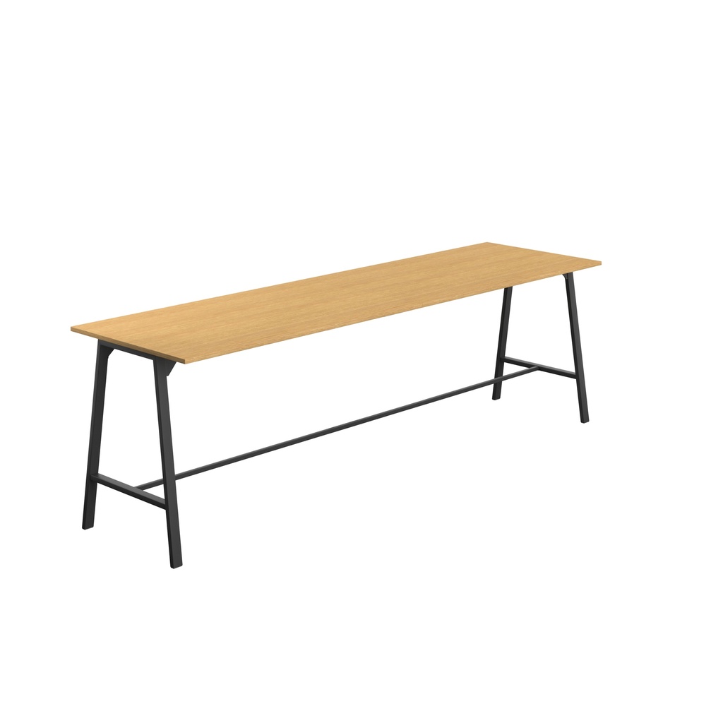 Titan High Maker Rectangular Table (FSC) | 1800 X 1000 | Black/Sorano Oak