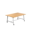 Titan Mobile Low Maker Rectangular Table (FSC) | 1800 X 1000 | White/Ellmau Beech