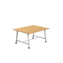 Titan Mobile Low Maker Rectangular Table (FSC) | 1500 X 1000 | White/Sorano Oak