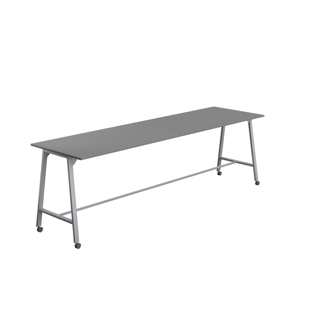 Titan Mobile High Maker Rectangular Table (FSC) | 1800 X 1000 | Silver/Anthracite