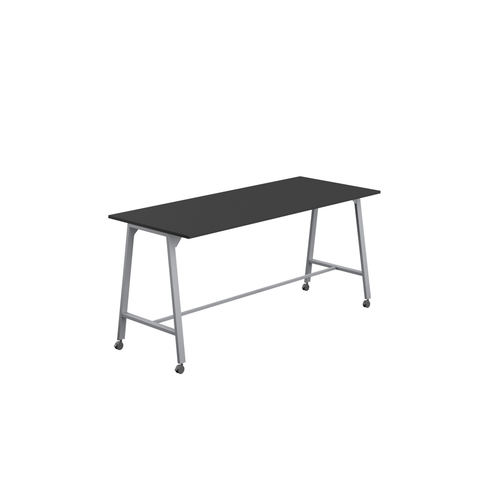 Titan Mobile High Maker Rectangular Table (FSC) | 1200 X 1000 | Silver/Black