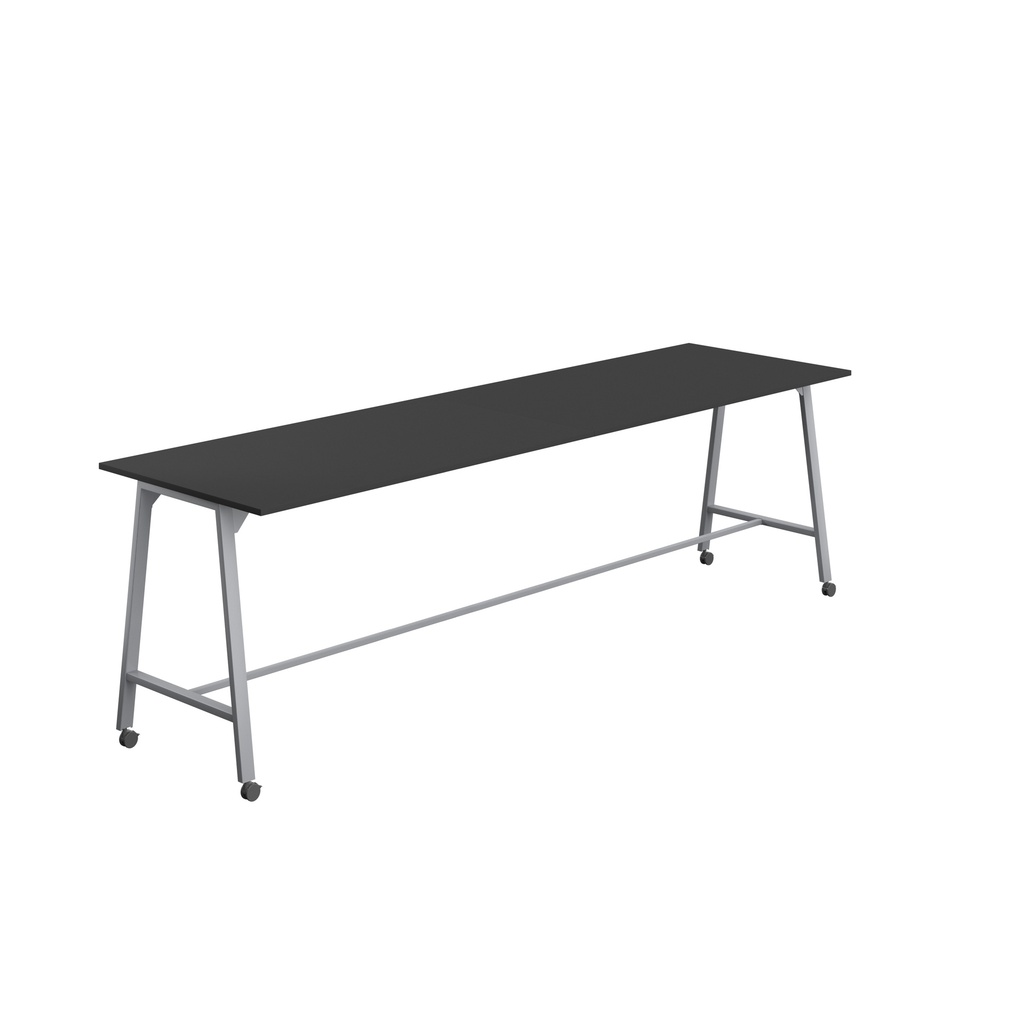 Titan Mobile High Maker Rectangular Table (FSC) | 1800 X 1000 | Silver/Black
