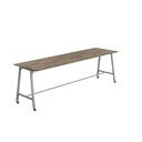 Titan Mobile High Maker Rectangular Table (FSC) | 1800 X 1000 | Silver/Grey Nebraska Oak