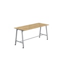 Titan Mobile High Maker Rectangular Table (FSC) | 1200 X 1000 | Silver/Natural Nebraska Oak