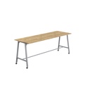Titan Mobile High Maker Rectangular Table (FSC) | 1500 X 1000 | Silver/Natural Nebraska Oak