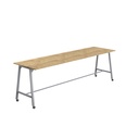 Titan Mobile High Maker Rectangular Table (FSC) | 1800 X 1000 | Silver/Natural Nebraska Oak