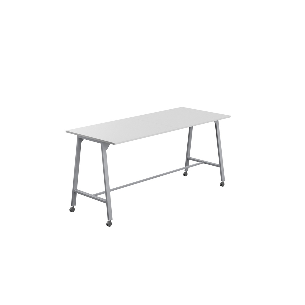 Titan Mobile High Maker Rectangular Table (FSC) | 1200 X 1000 | Silver/White