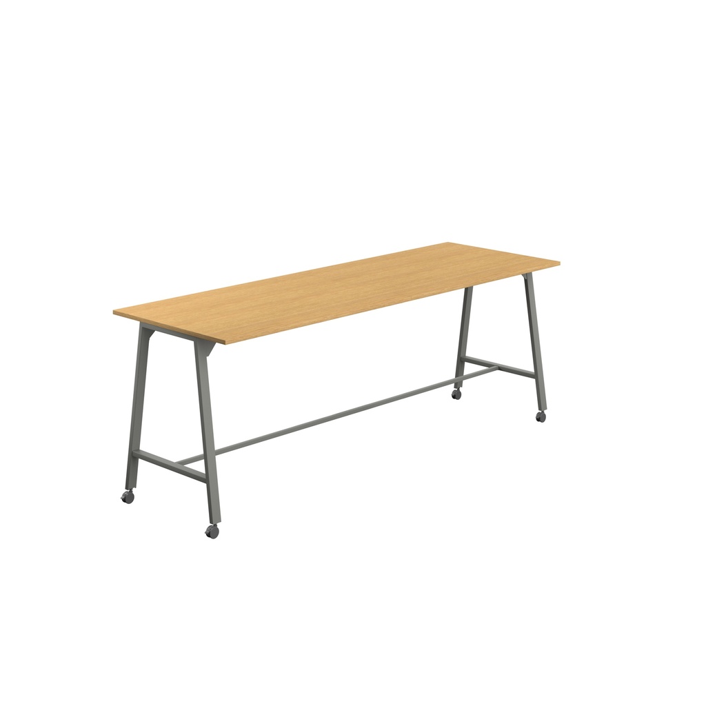 Titan Mobile High Maker Rectangular Table (FSC) | 1500 X 1000 | Anthracite/Sorano Oak