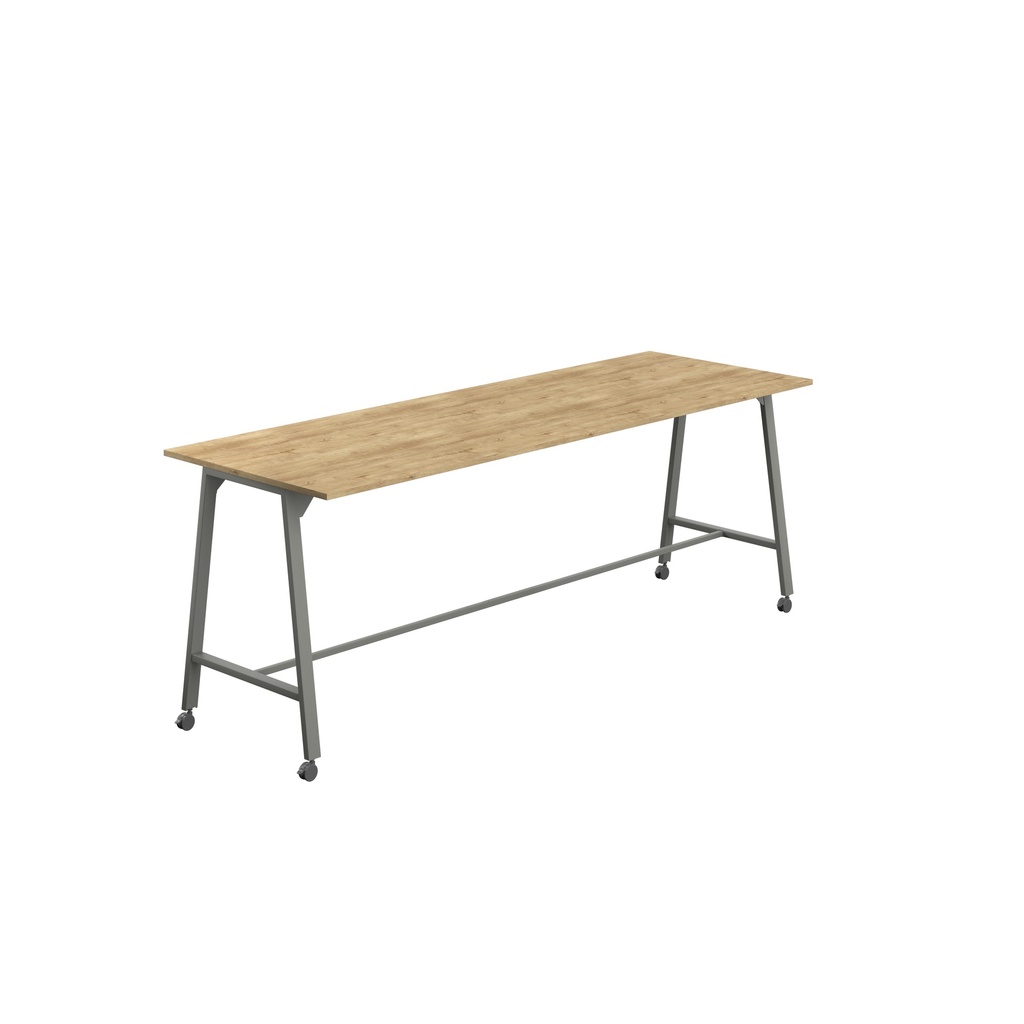 Titan Mobile High Maker Rectangular Table (FSC) | 1500 X 1000 | Anthracite/Natural Nebraska Oak