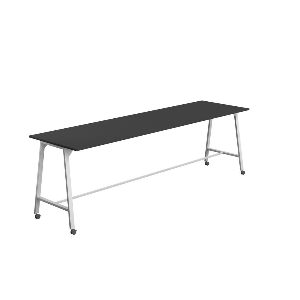 Titan Mobile High Maker Rectangular Table (FSC) | 1800 X 1000 | White/Black