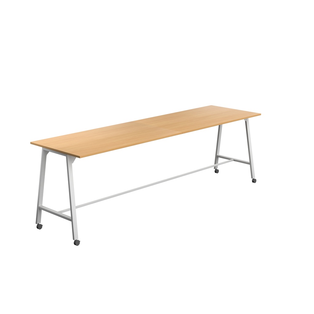 Titan Mobile High Maker Rectangular Table (FSC) | 1800 X 1000 | White/Ellmau Beech
